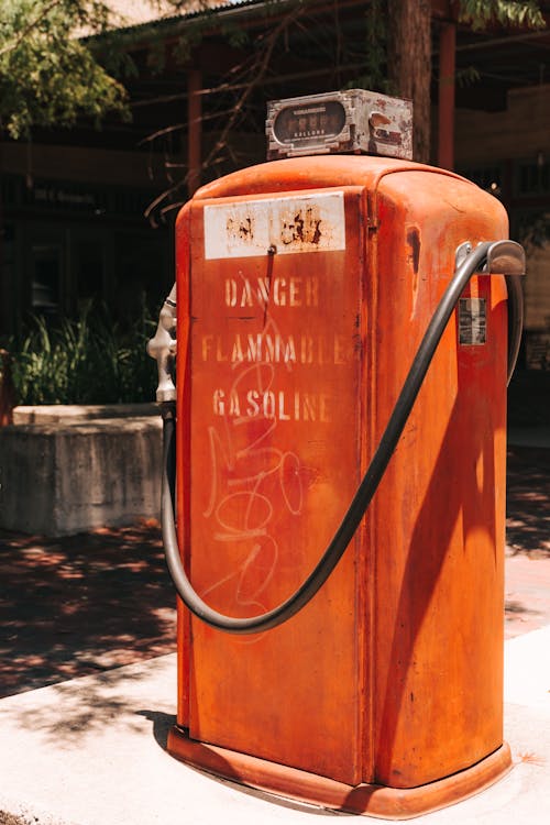 An Orange Gasoline Refilling Tank