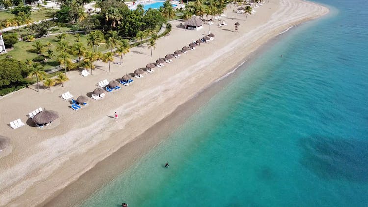 Aerial Photography Of People Enjoying The Beach