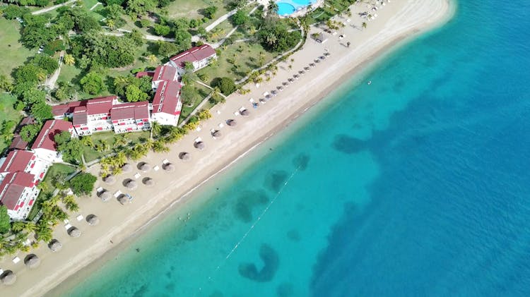 Aerial Photography Of Turquoise Water On The Sea