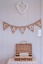 Wooden box with greeting cards for celebration
