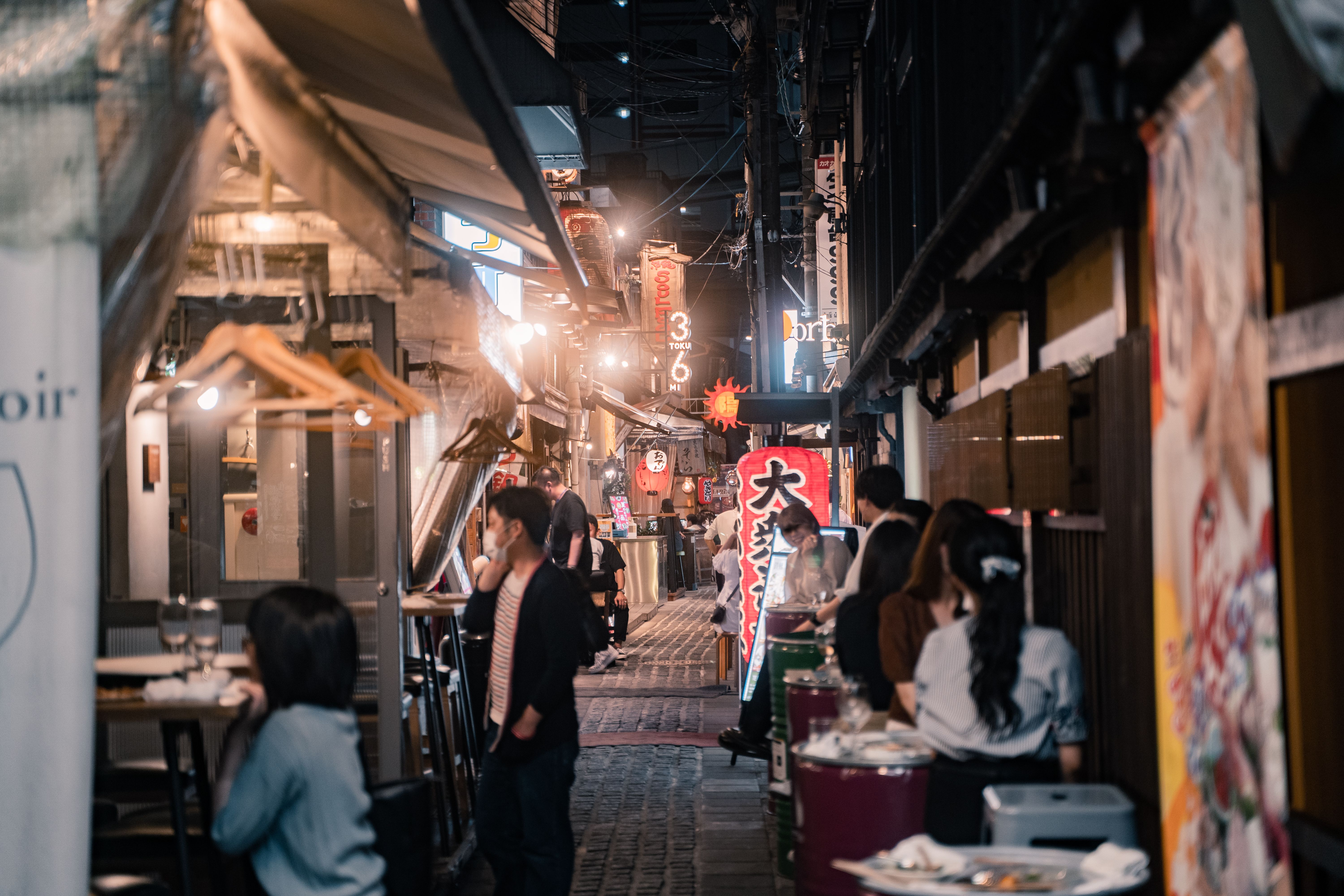 People In Alleyway Free Stock Photo