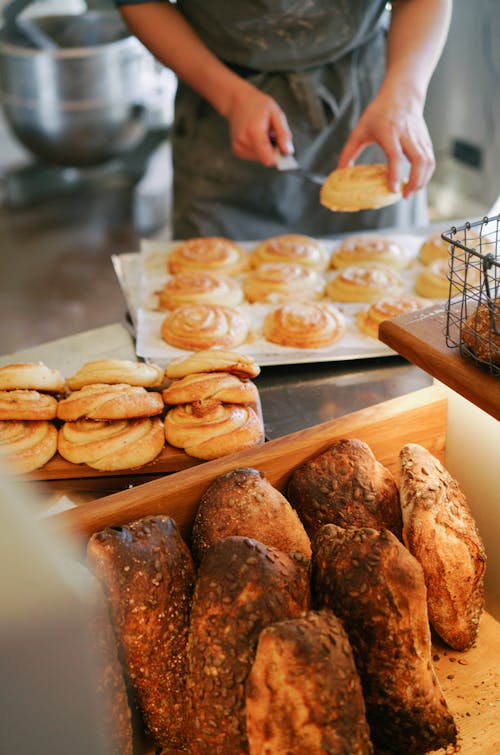 Photo of Brown Bread on Wooden Tray