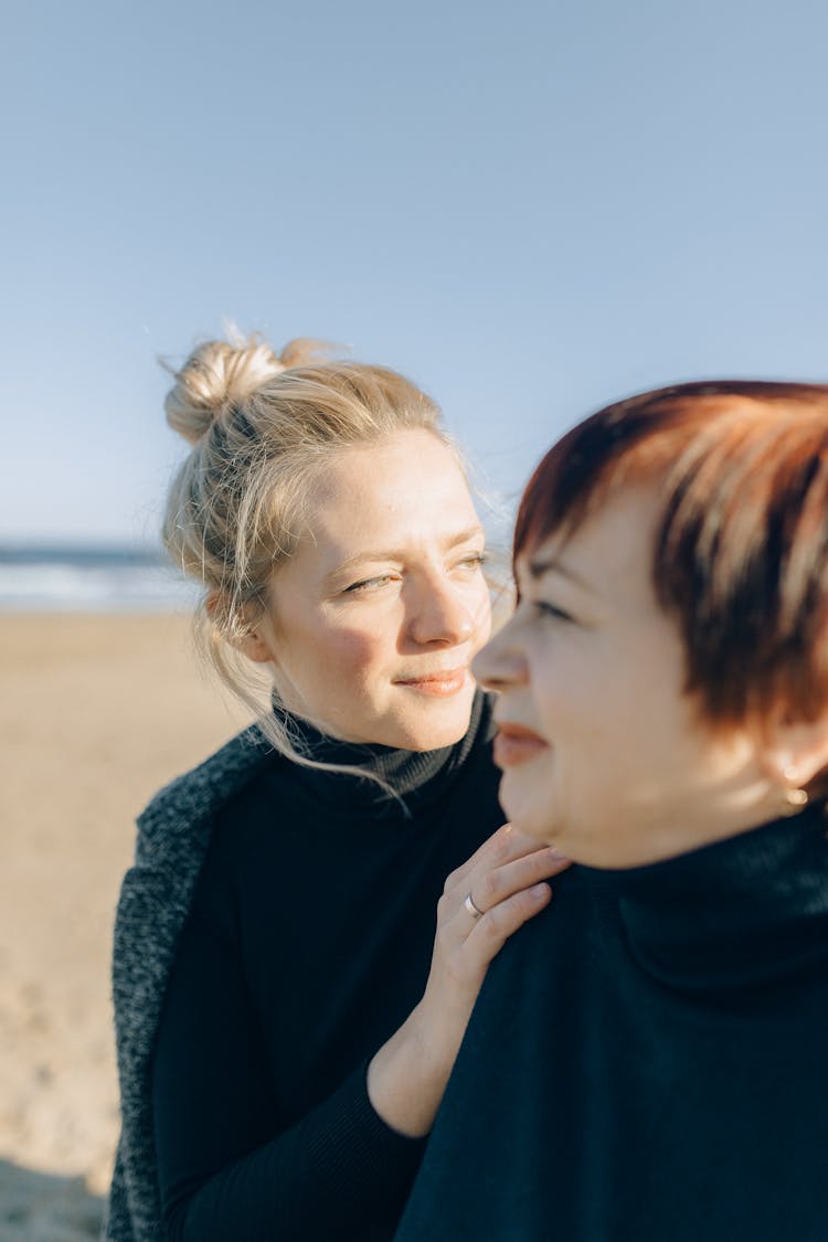 A Woman With Blond Hair Looking Away