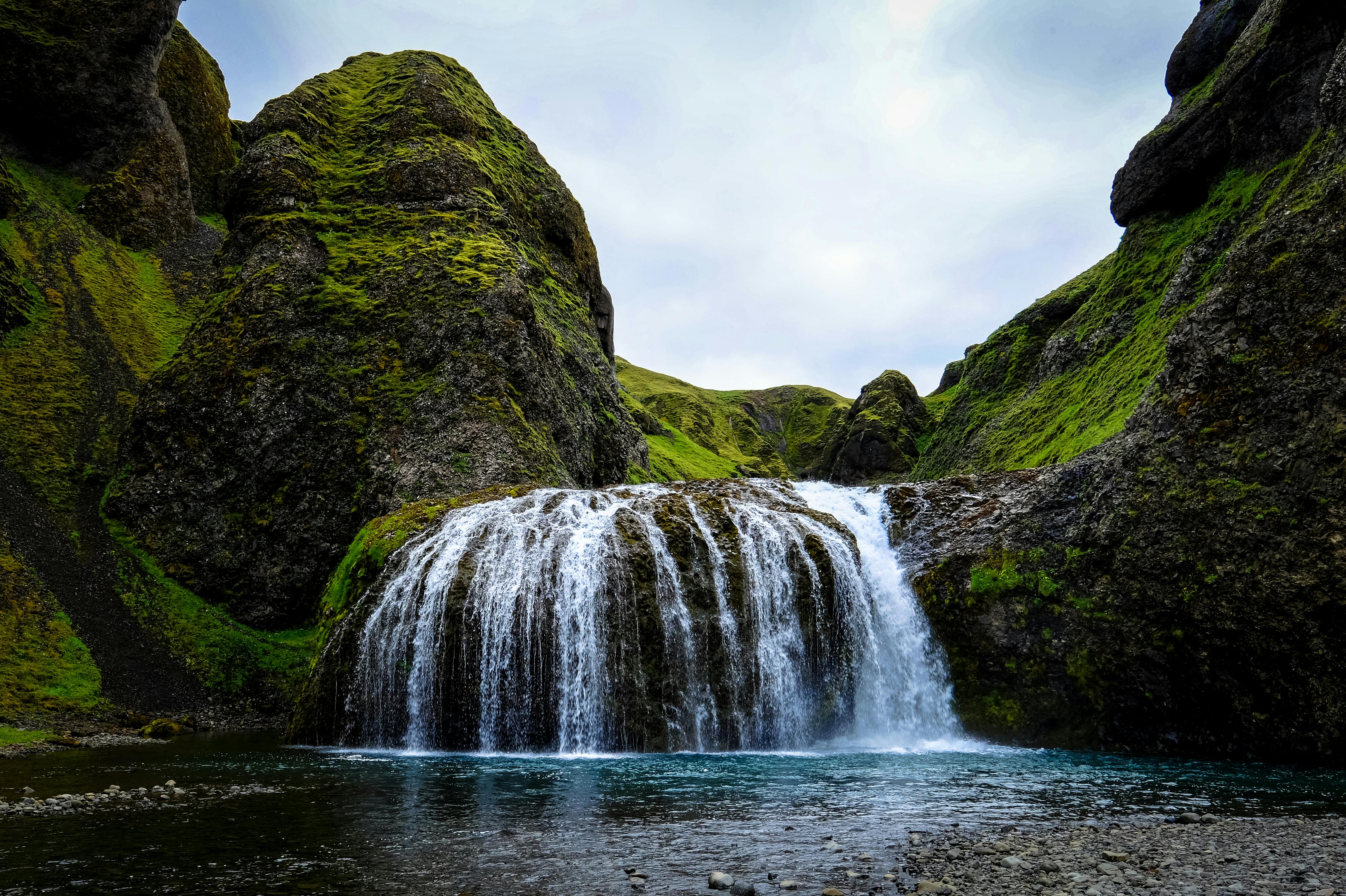 Beautiful Waterfall Scenery In Forest Nature, HD wallpaper | Peakpx