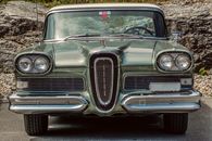 Green Classic Car on Brown Soil