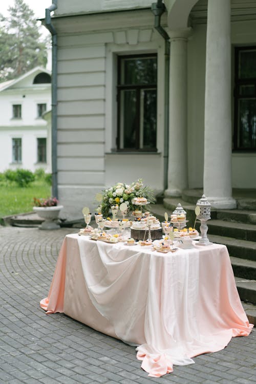 A Table in Front of a Building