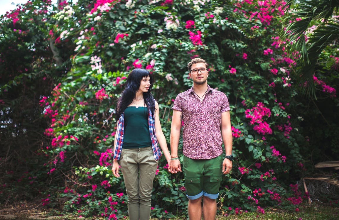 Couple near Flowers