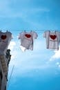 T-Shirts Drying on Clothesline
