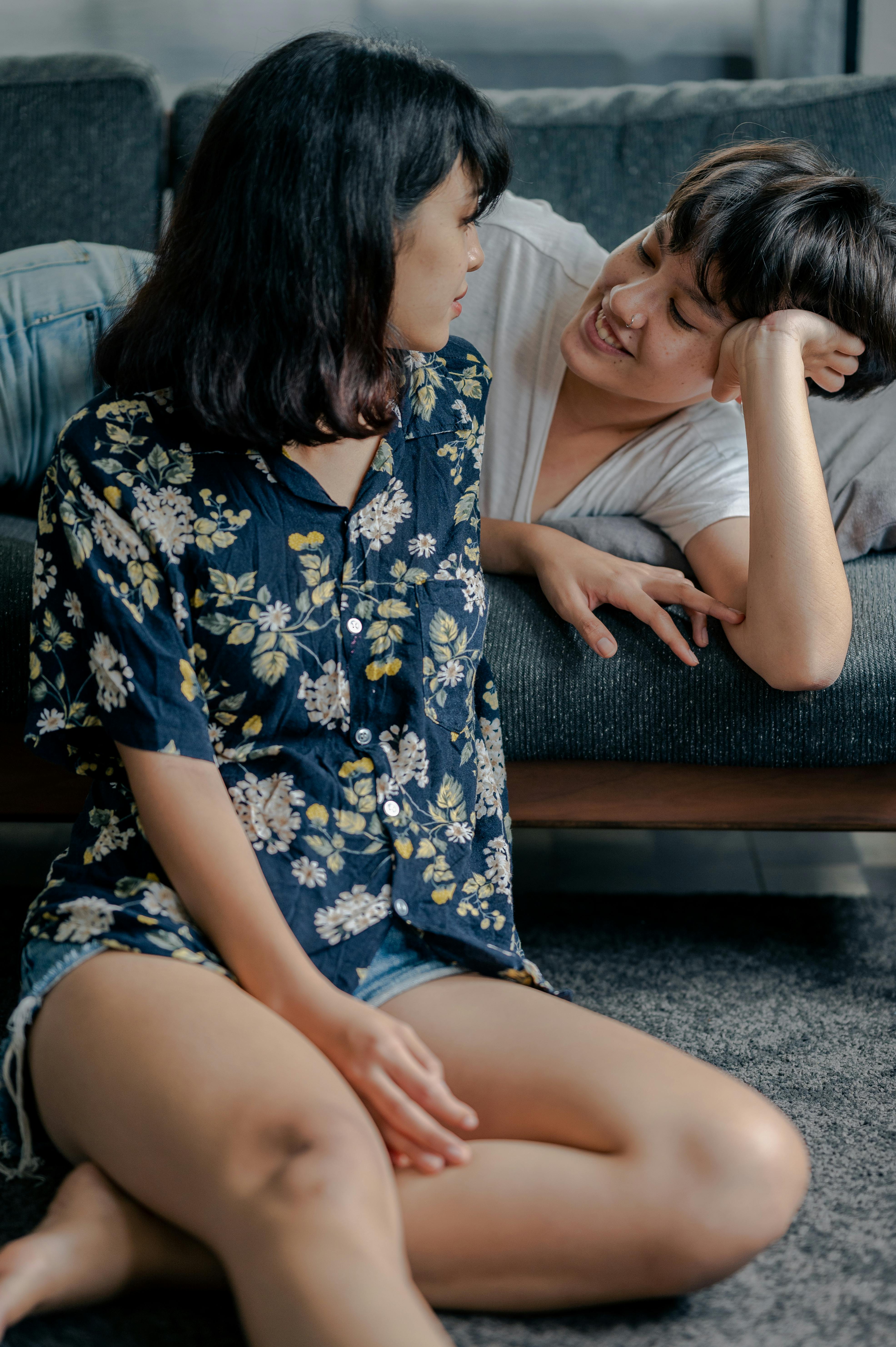 Couple having serious conversation about relationship boundaries