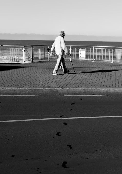 Free stock photo of beach, old man, steps