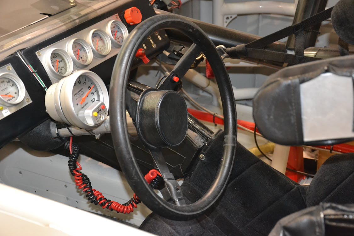 Free stock photo of auto racing, race car, steering wheel
