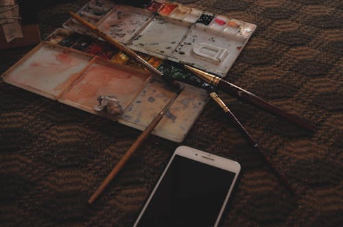 boyama, fırça boyama, iphone 7 içeren Ücretsiz stok fotoğraf
