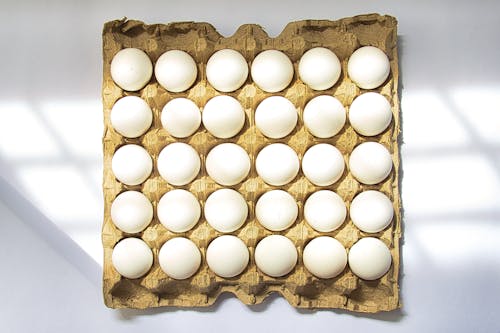 White Eggs on Tray