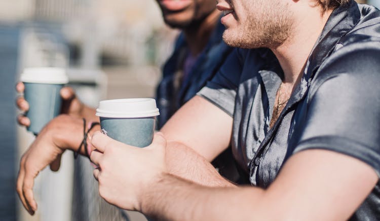 Two Men Having Coffee