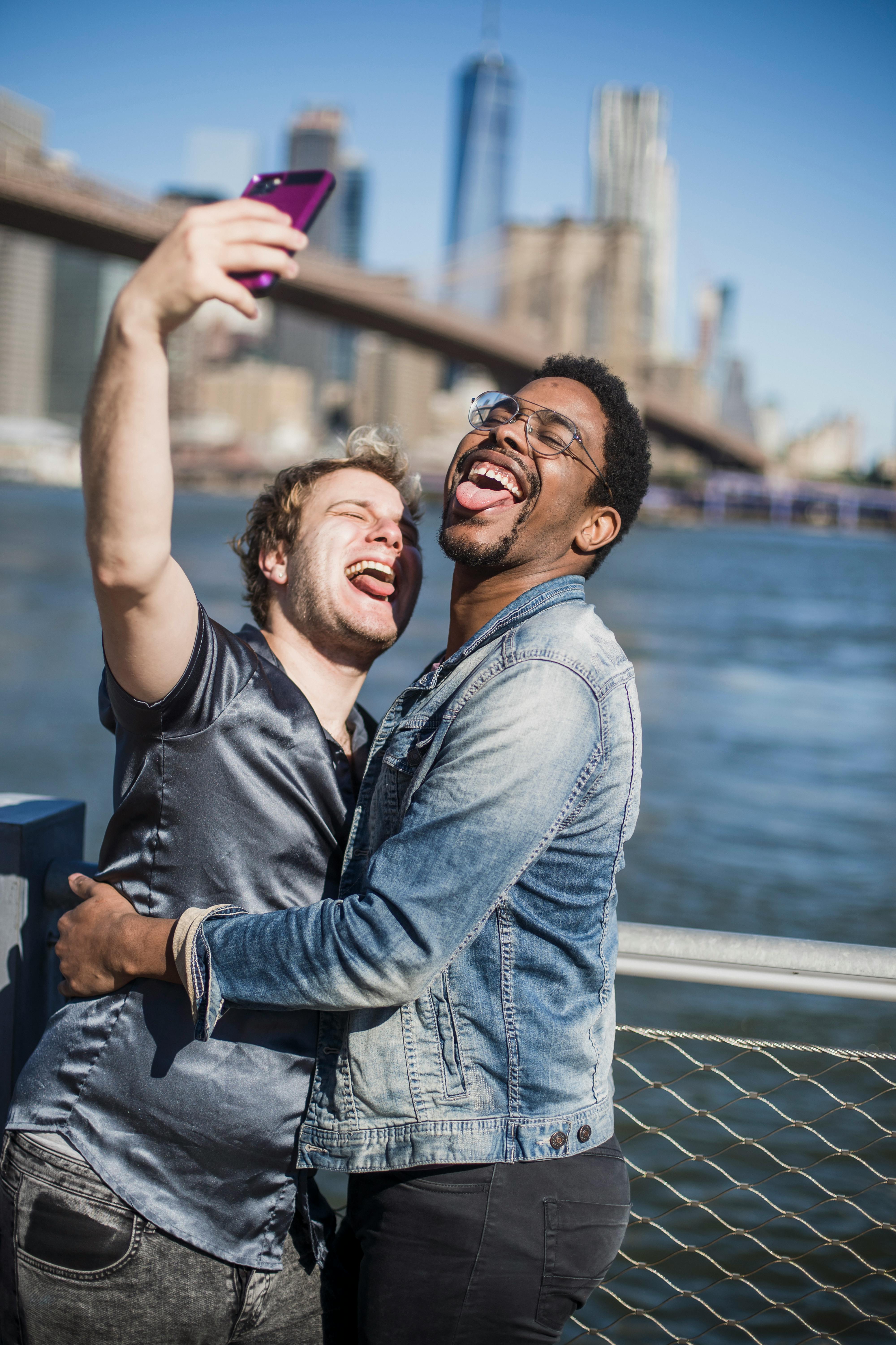 two men taking a selfie