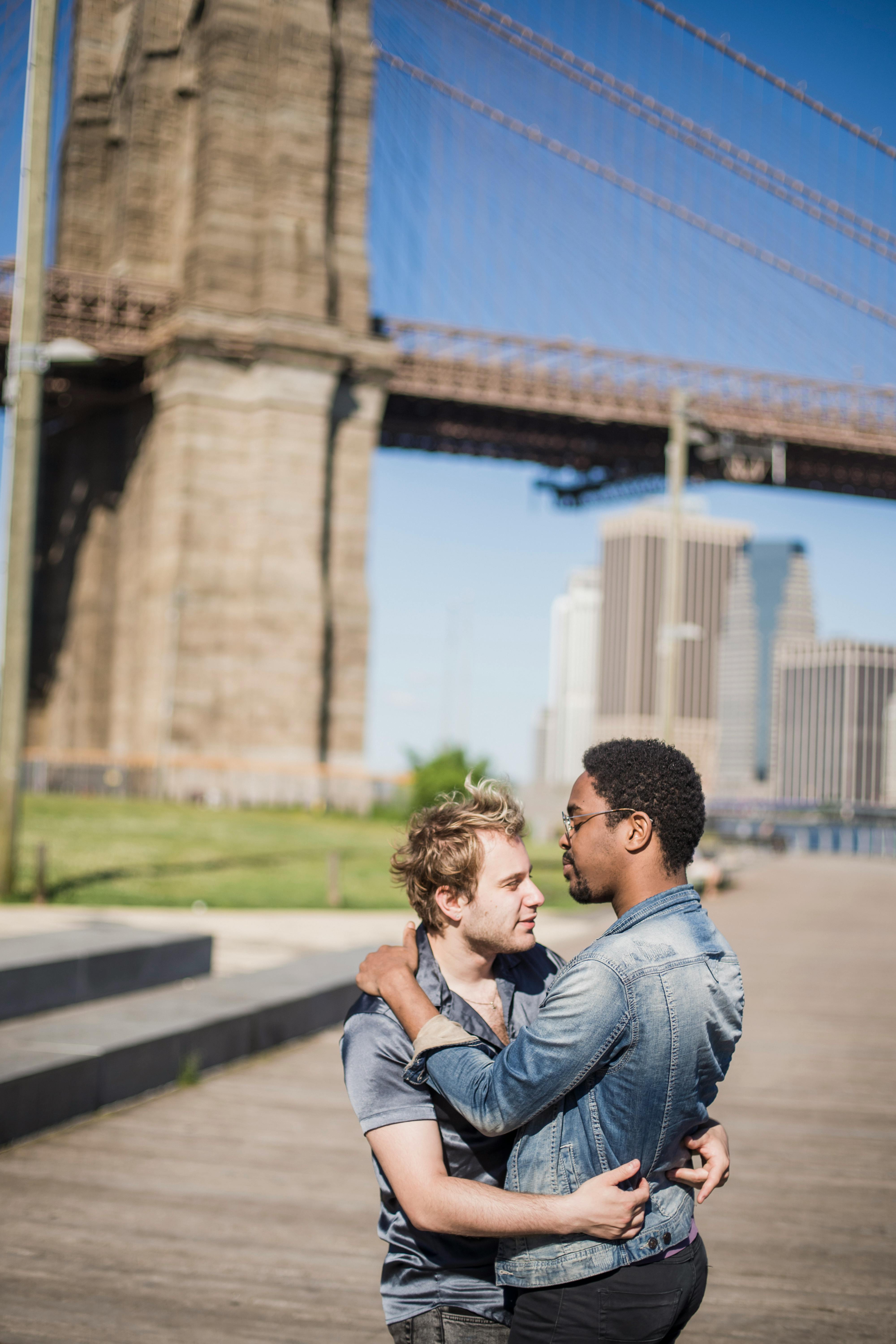 two men hugging