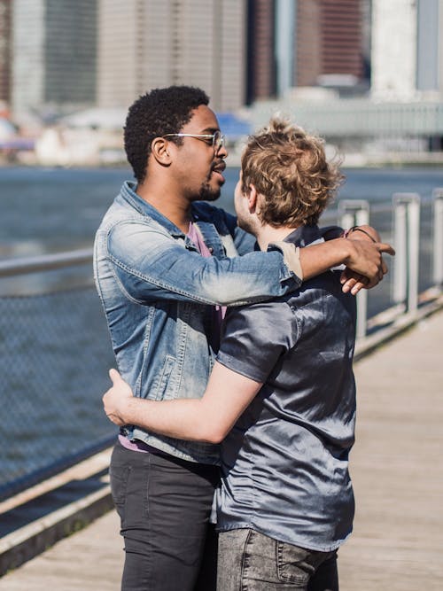 Ilmainen kuvapankkikuva tunnisteilla afroamerikkalainen mies, gay, halaaminen