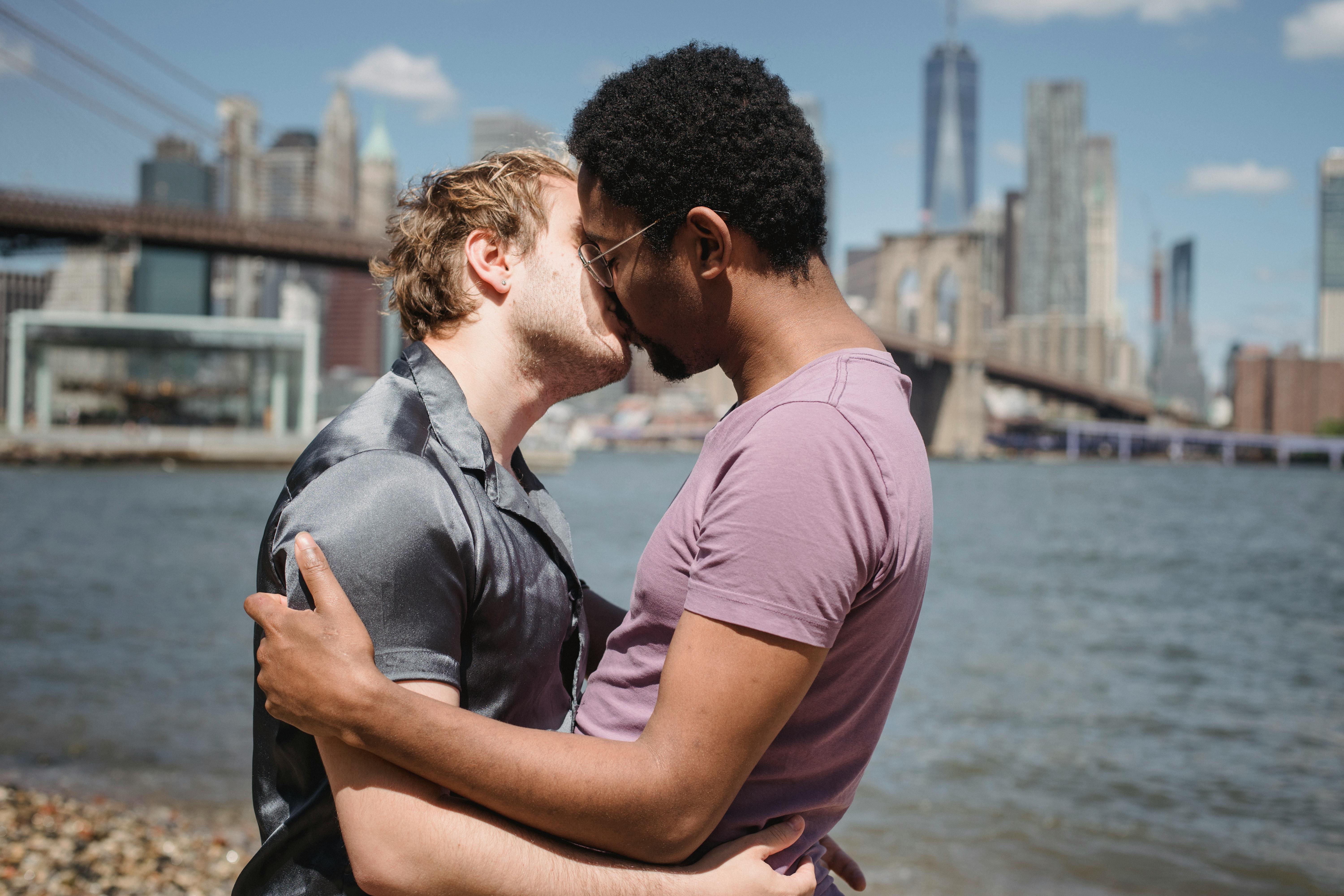 Gay men kissing sweet
