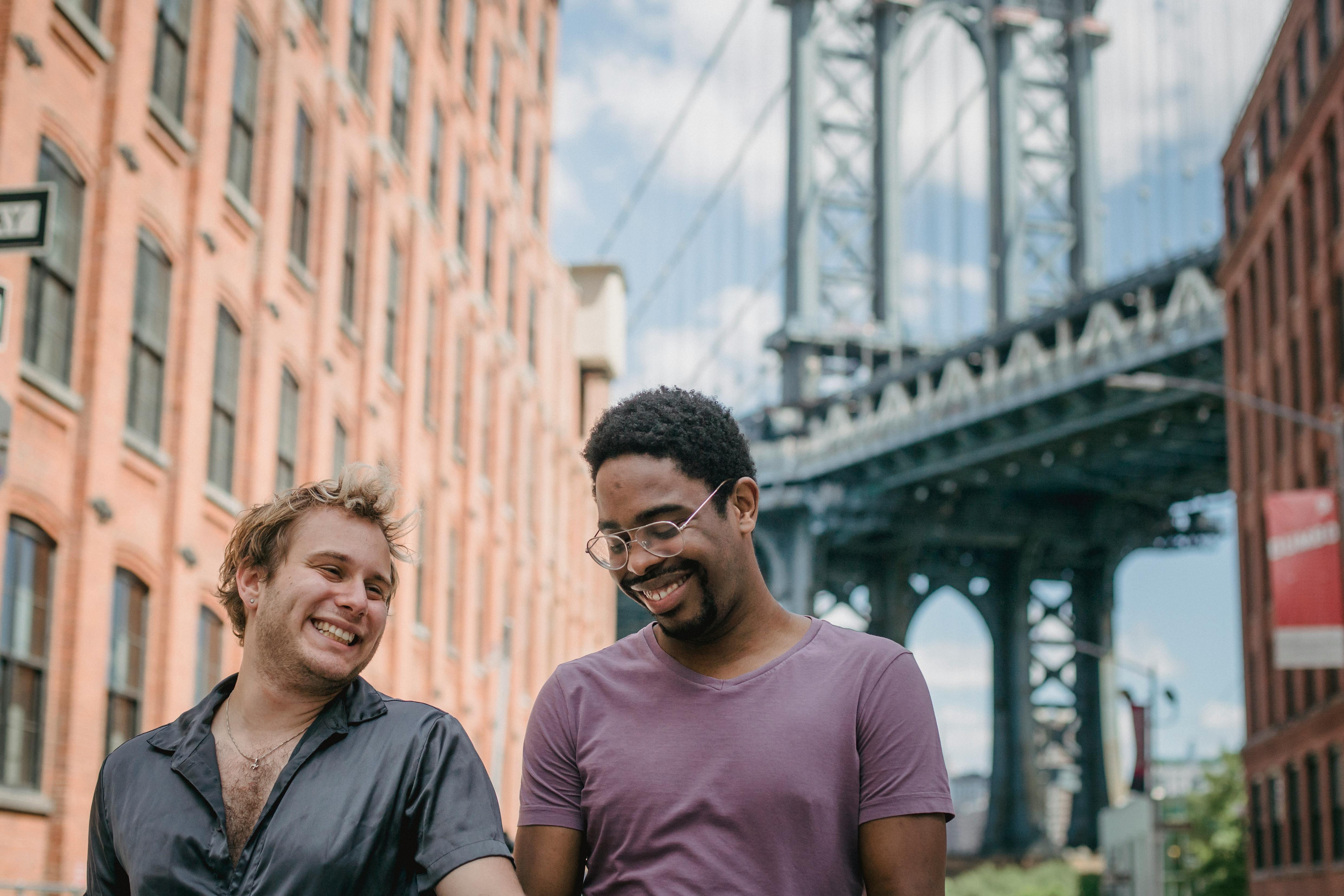 two men smiling