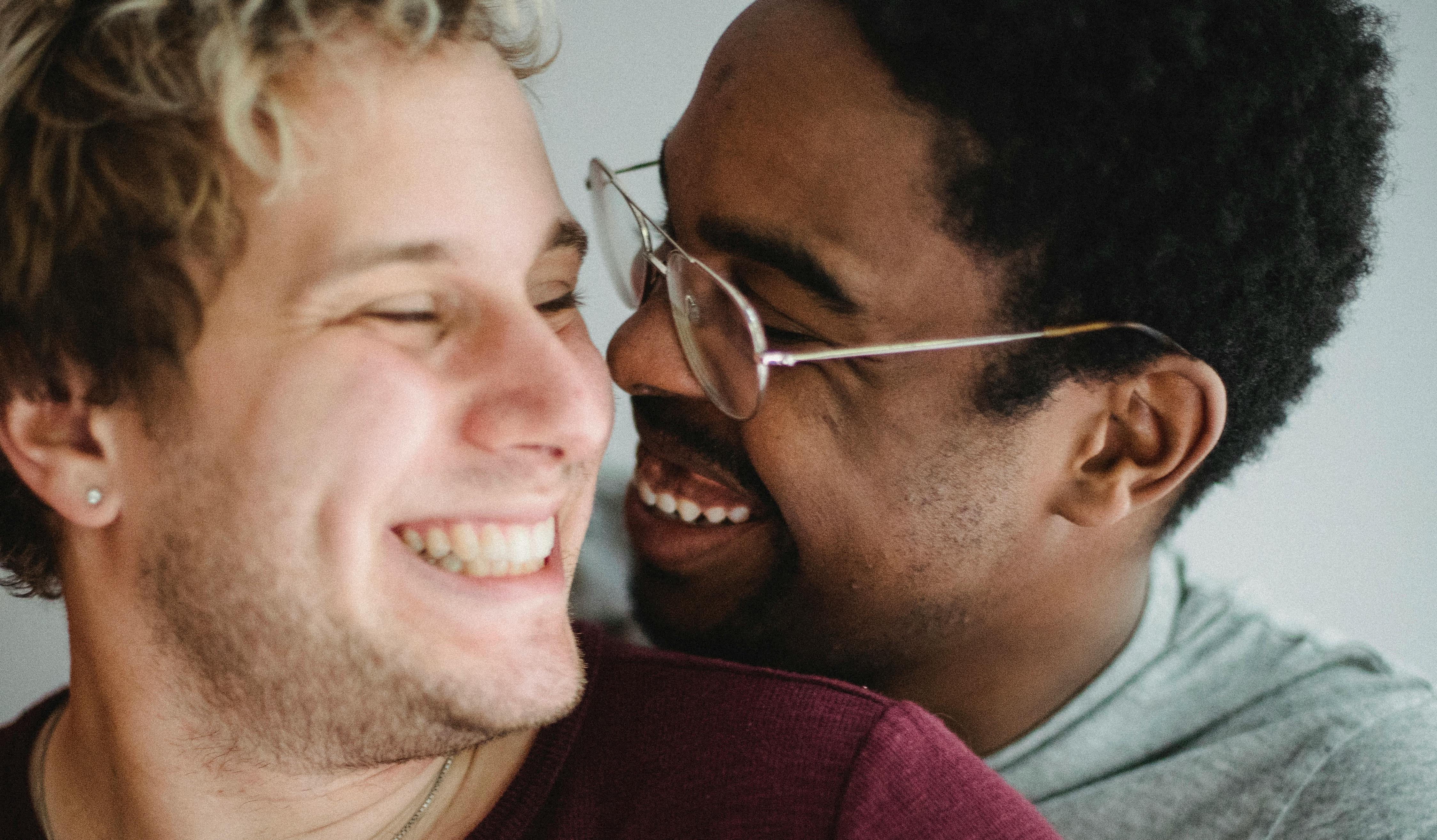 two men being affectionate