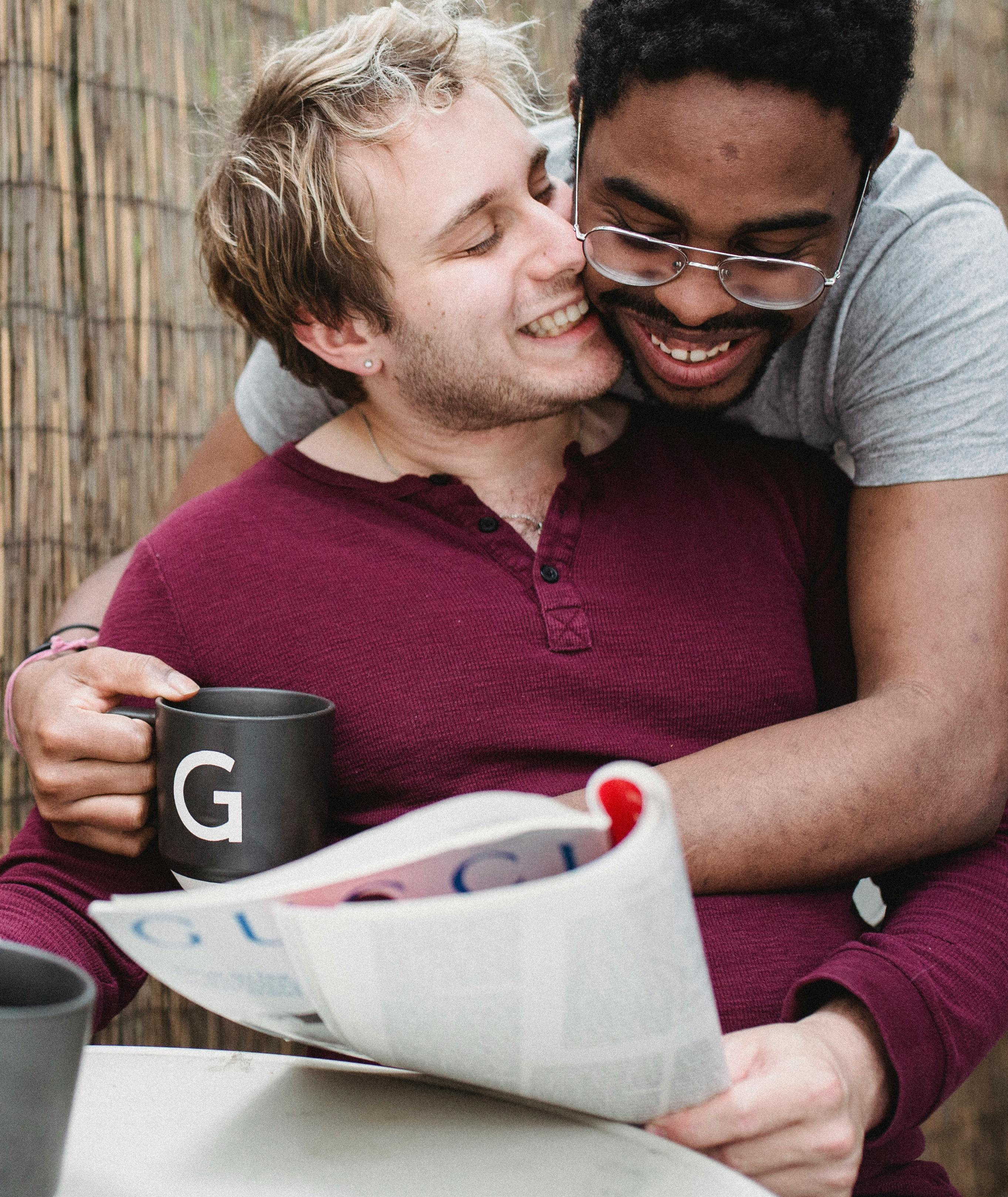 two men being affectionate