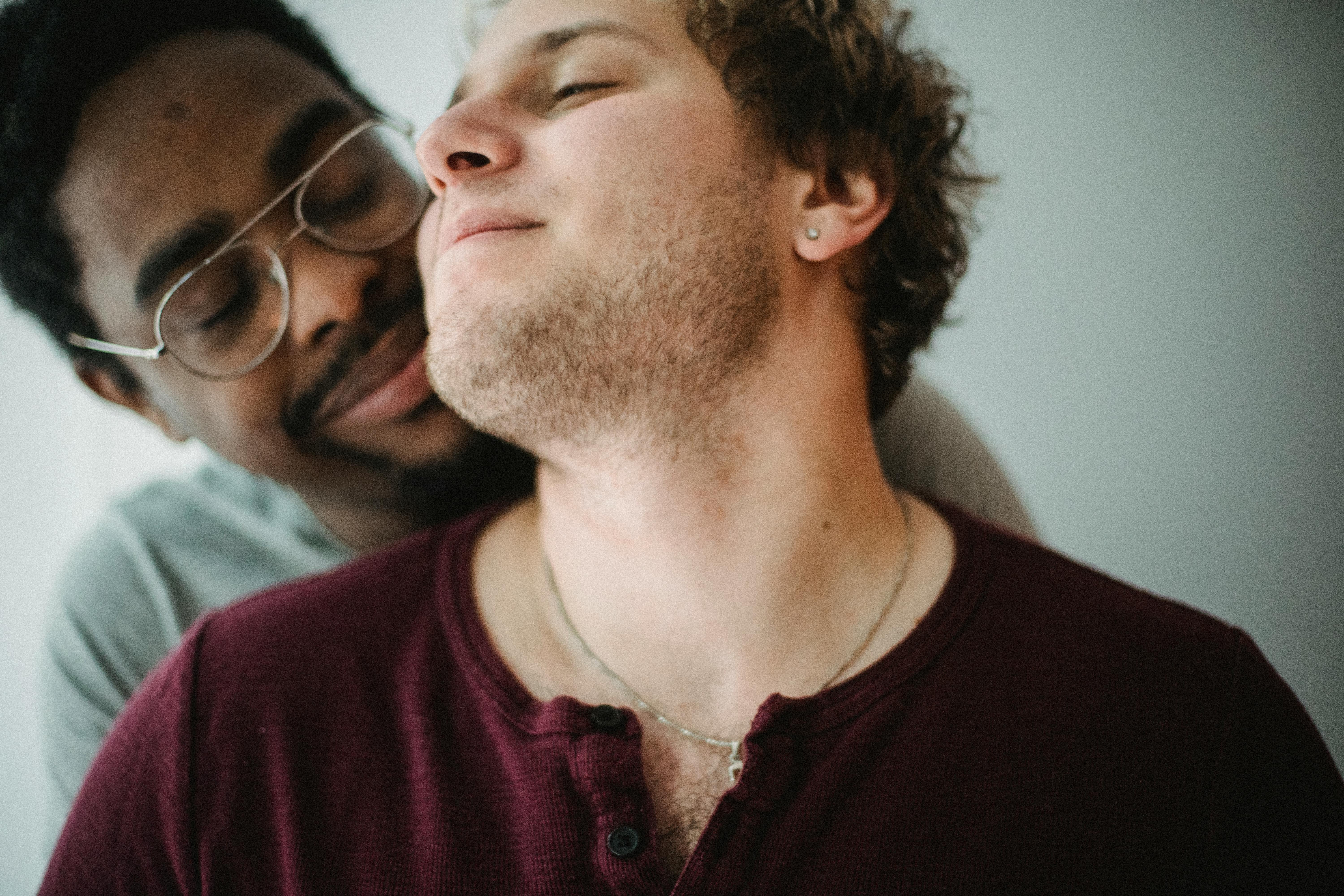 two men being affectionate