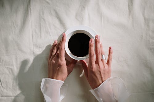 Free Person Holding White Ceramic Mug Stock Photo