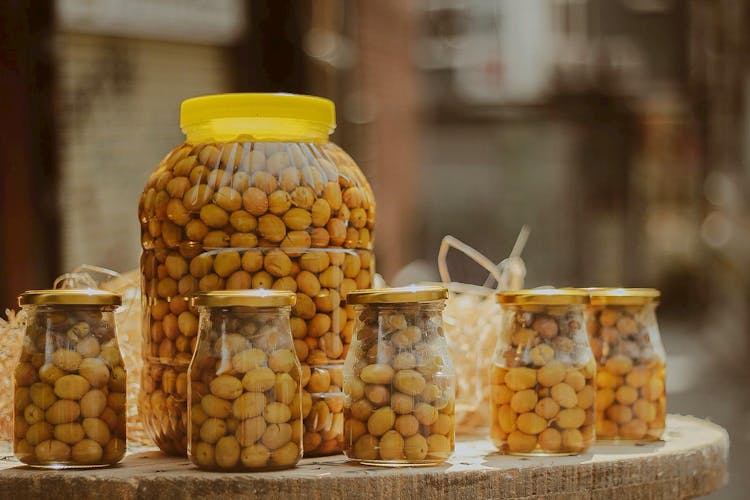 Jars Of Pickled Olives