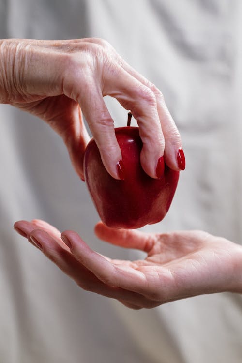 Free Person Holding Red Heart Shaped Ornament Stock Photo