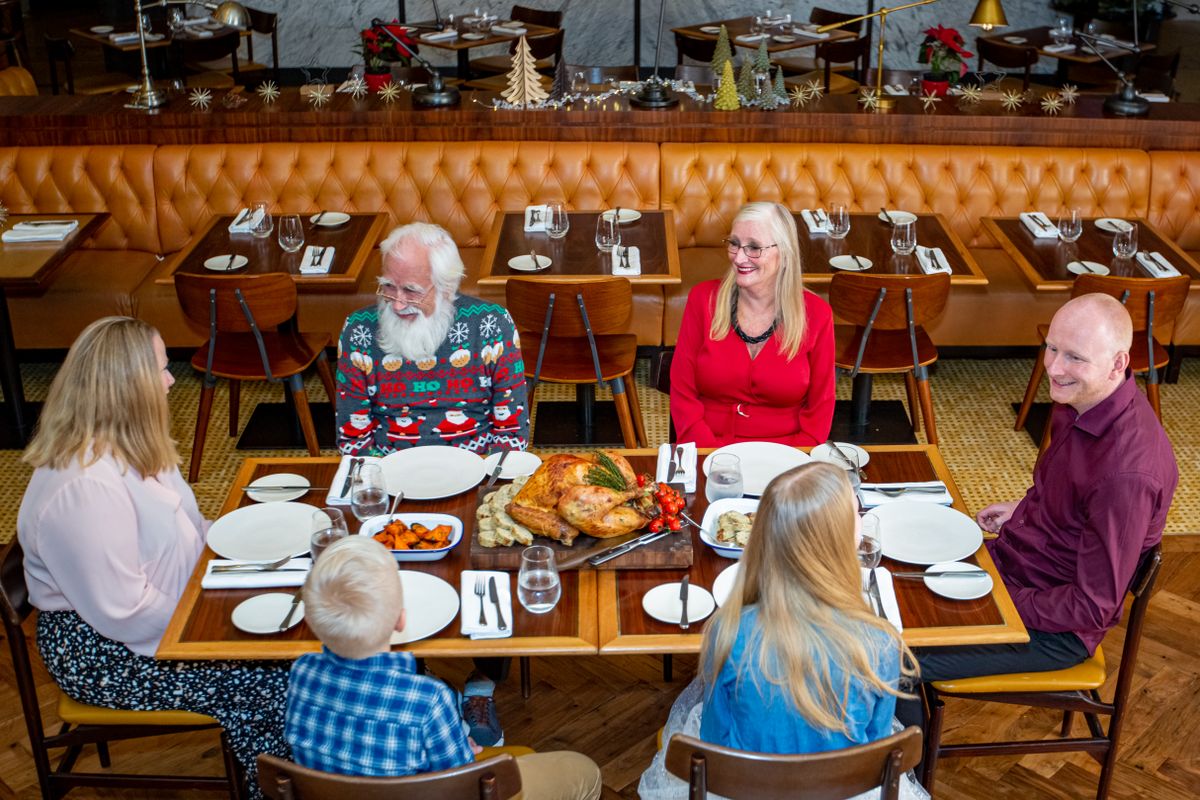 Mountain dining lodge family table