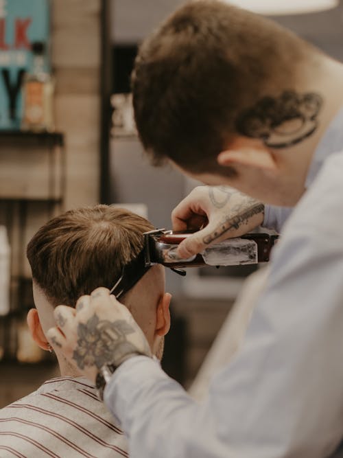 A Man Having a Haircut