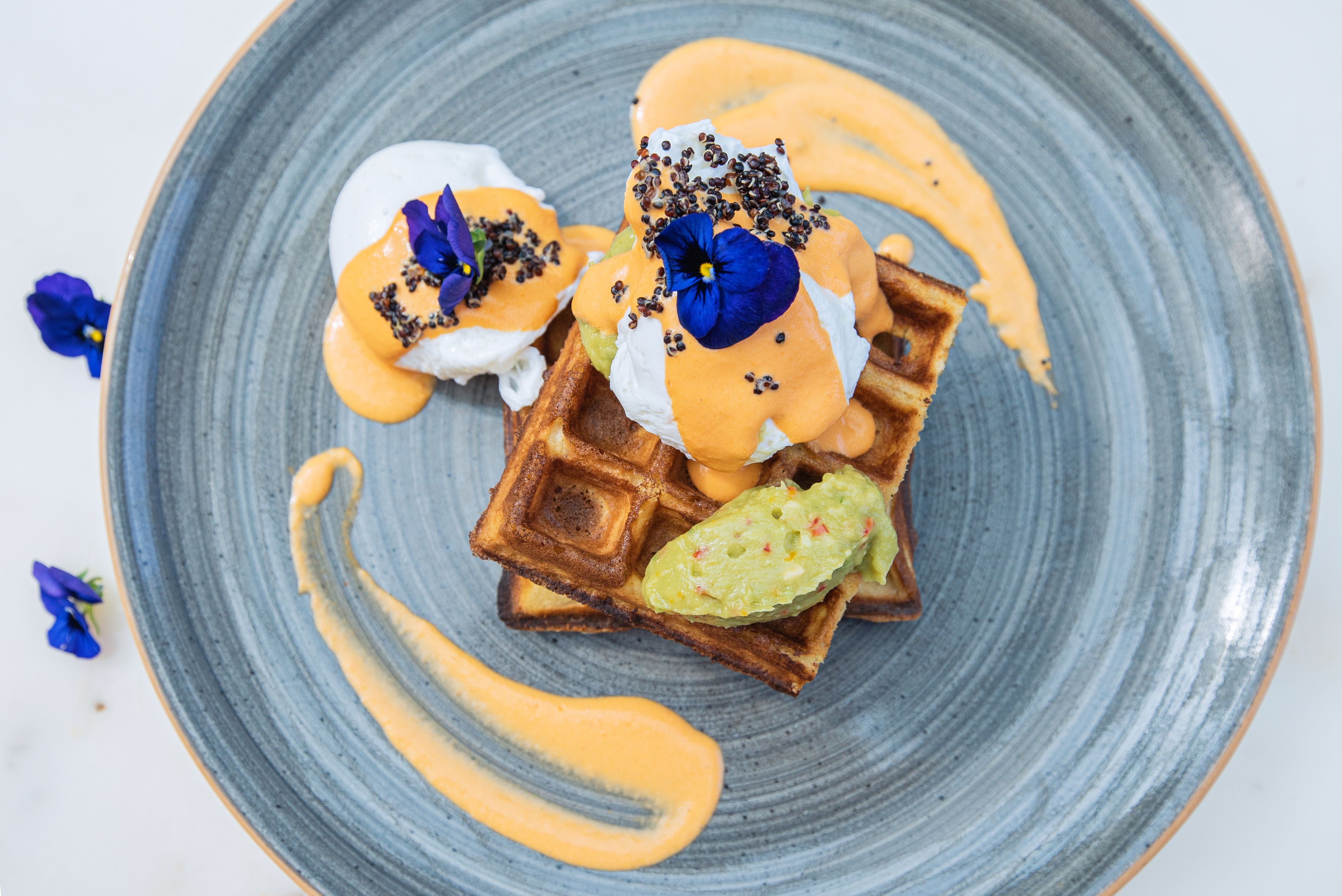Cauliflower and egg waffle
