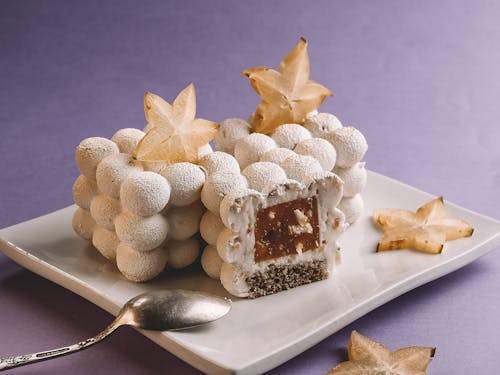 Close-Up Photo Of Cake On Ceramic Plate