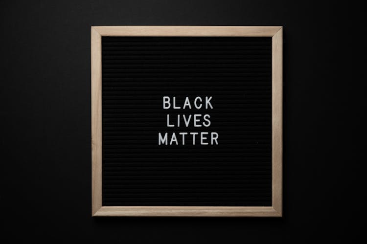 Slogan Black Lives Matter On Black Board