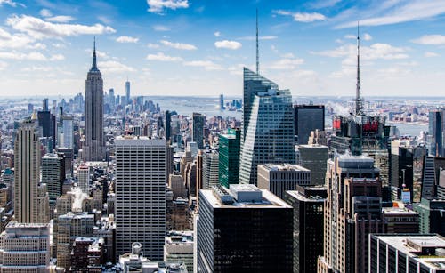 無料 高層ビル都市の鳥瞰写真 写真素材