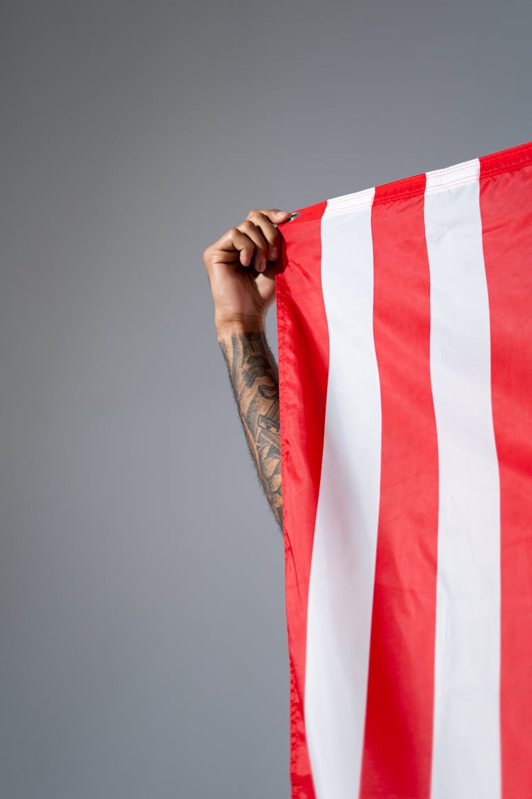 Hand Holding An American Flag