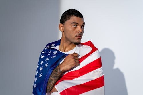 Man with an American Flag