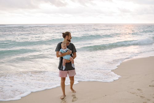 Father and Baby at the Beach