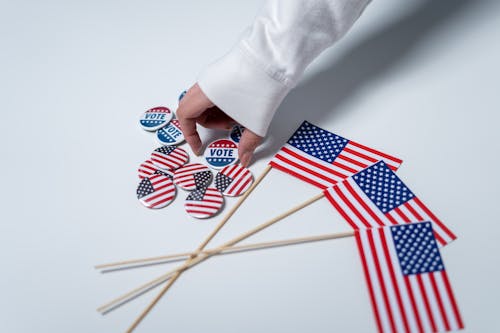 Free American Flags and Pins Stock Photo