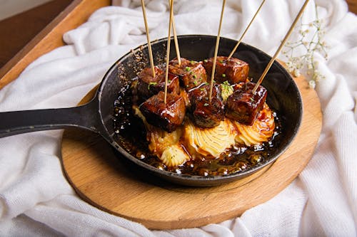 Close-Up Photo Of Meat Skewers