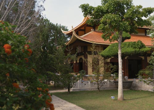 азиатская архитектура, буддийский монастырь, вьетнам의 무료 스톡 사진