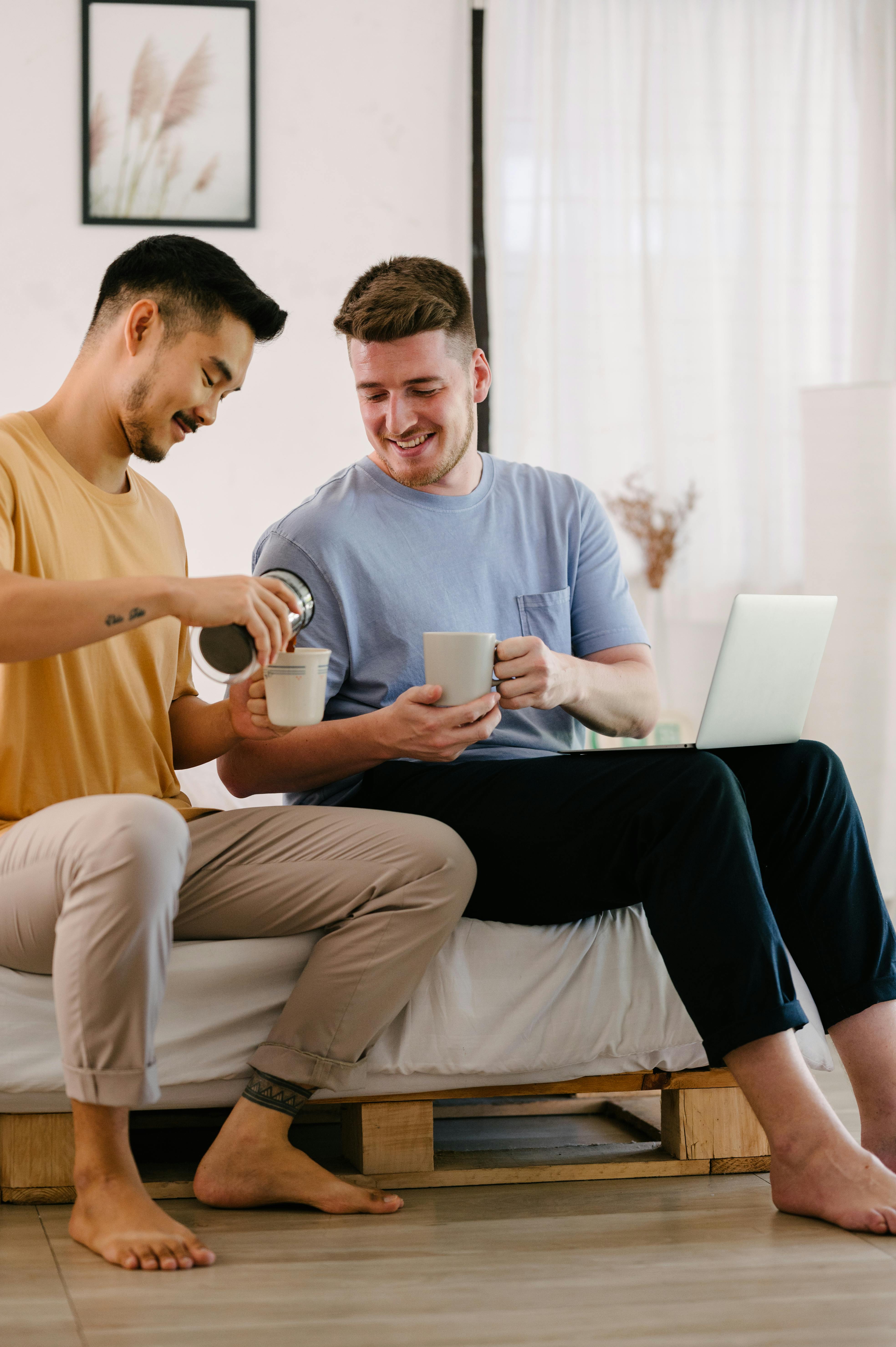 a couple sitting together for a cup of drink