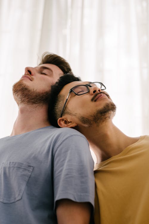 Free Two Men With Eyes Closed Stock Photo