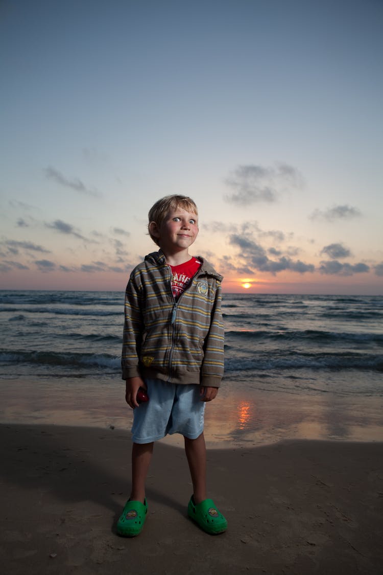 A Blond Kid With His Eyes Wide Open