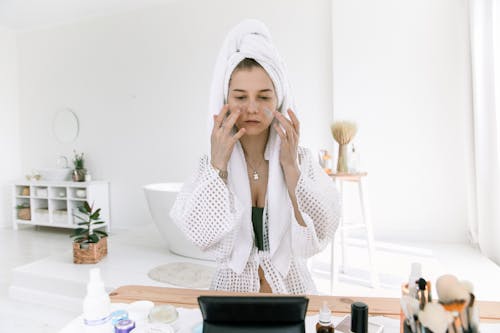 Photo Of Woman Wearing Bathrobe