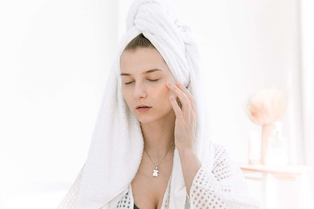 Woman feeling self-conscious about her skin