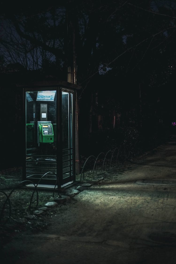 Photo Of An Empty Telephone Booth 