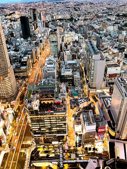 Drone Shot of City Buildings