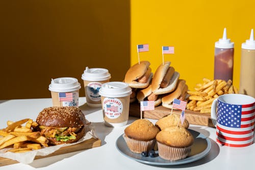 Fast Food Served on Table