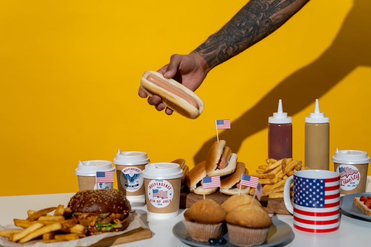 Fast Food Served On Table